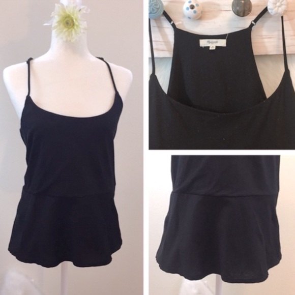 MADEWELL peplum flared  Top Size M black - Picture 1 of 11